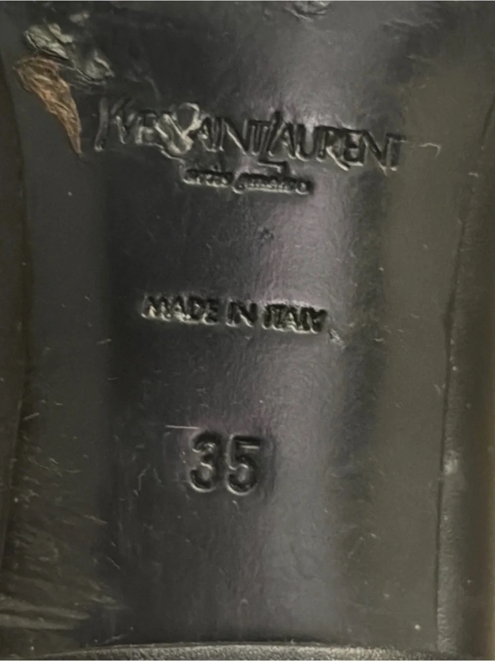Yves Saint Laurent Black Over-the-Knee Leather Boots with Gold Studs